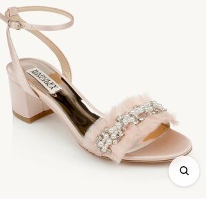Badgley Mischka Blush Pink Ankle-Strap Block Heel Sandal